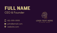 Gold Woman Hair Ouline Business Card Image Preview