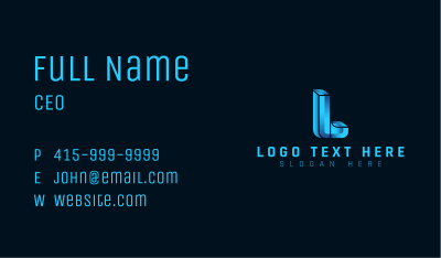 Modern 3D Agency Letter L Business Card Image Preview