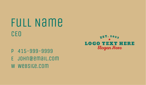 Retro Stylish Wordmark Business Card Design Image Preview