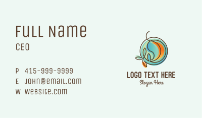 Gradient Leaves Badge Business Card Image Preview