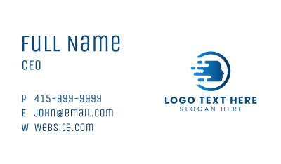 Blue Digital Human Head Business Card Image Preview