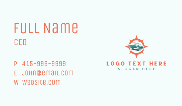 Compass Navigation Boat Business Card Design Image Preview
