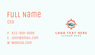 Compass Navigation Boat Business Card Image Preview
