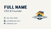 Beach Palm Tree Travel Business Card Preview