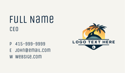 Beach Palm Tree Travel Business Card Image Preview