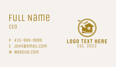 Hammer House Contractor  Business Card Image Preview