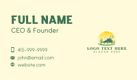 Lawn Mower Sunset Business Card Image Preview