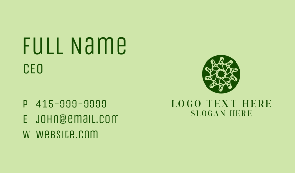 Natural Elegant Wreath  Business Card Design Image Preview