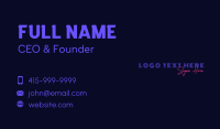 Retro Neon Wordmark  Business Card Image Preview