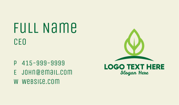 Eco Leaf Sprout Business Card Design Image Preview