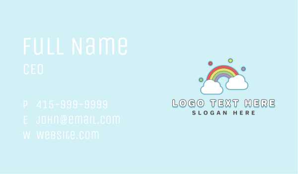 Rainbow Sky Cloud Business Card Design Image Preview