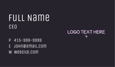 Click Neon Light Wordmark Business Card