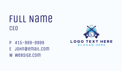 Pressure Washing Water Droplet Business Card Image Preview