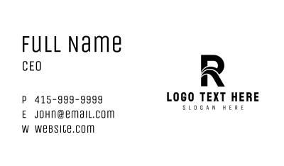 Creative Studio Swoosh Letter R Business Card Image Preview