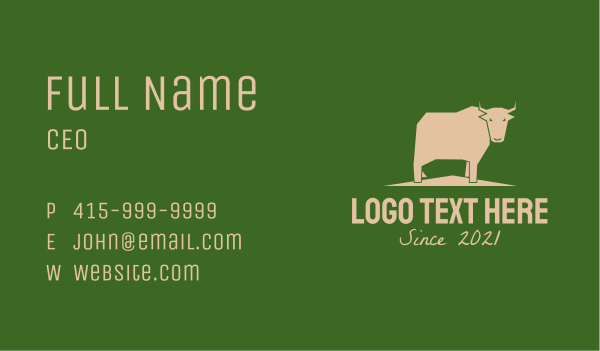Brown Farm Cow  Business Card Design Image Preview