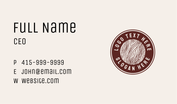 Wood Log Firm  Business Card Design Image Preview