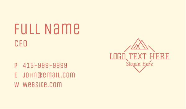 Hipster Mountain Camping Business Card Design Image Preview