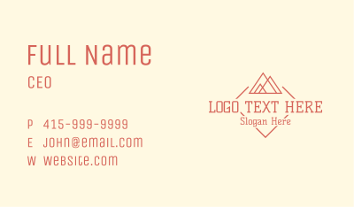 Hipster Mountain Camping Business Card Image Preview