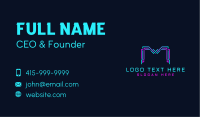 Cyber Futuristic Letter M Business Card Image Preview