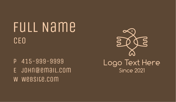 Brown Aztec Bird Business Card Design Image Preview