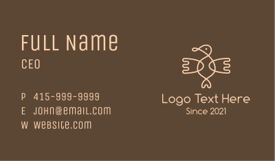 Brown Aztec Bird Business Card Image Preview