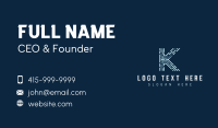 Digital Technology Letter K Business Card Image Preview