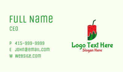 Watermelon Juice Cup Business Card Image Preview
