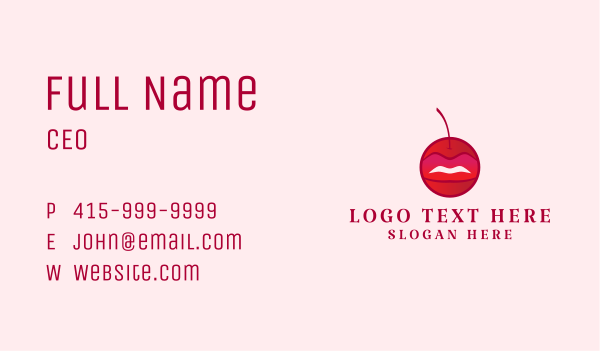 Sexy Cherry Lips Business Card Design Image Preview