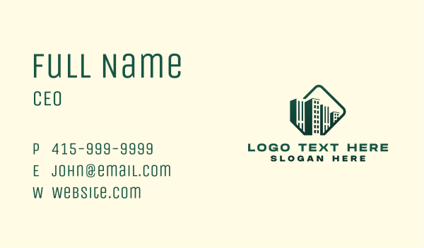 Condominium Building Real Estate Business Card Design Image Preview