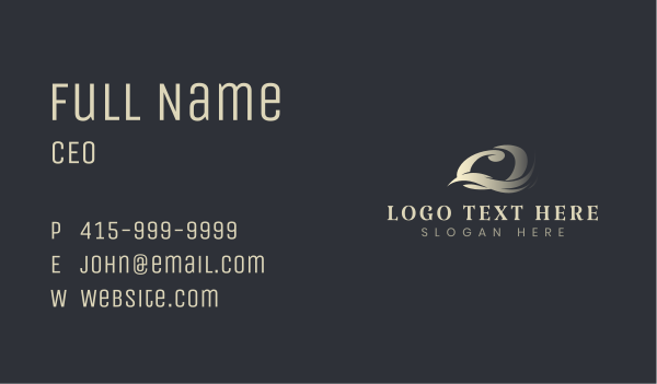 Elegant Wave Letter Q Business Card Design Image Preview