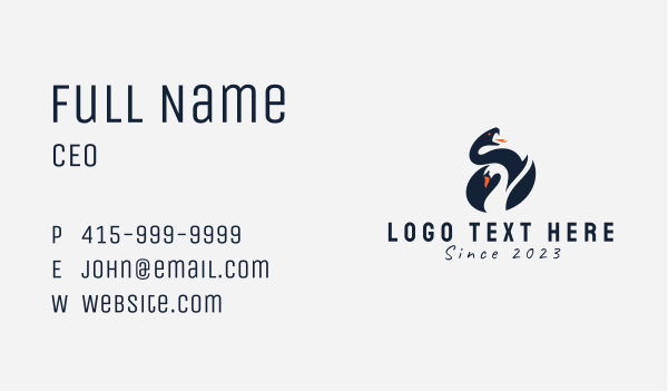 Swan Snake Badge  Business Card Design Image Preview