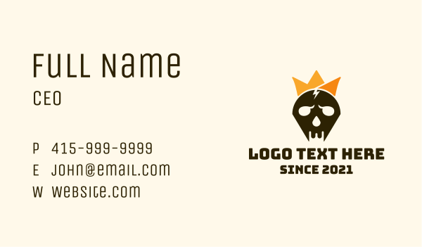 Crown Cracked Skull Business Card Design Image Preview