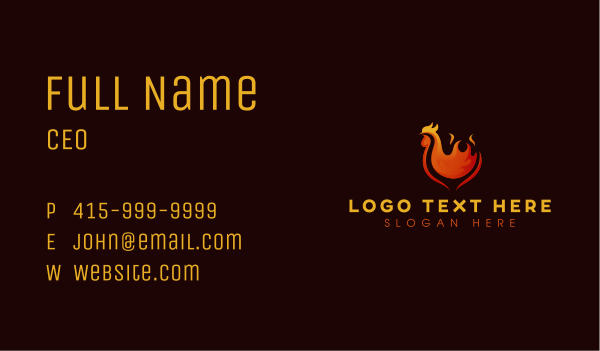 Flame Barbeque Chicken Business Card Design Image Preview