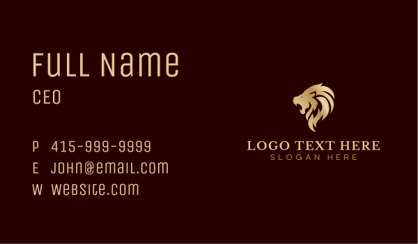 Lion Animal Roar Business Card Design Image Preview