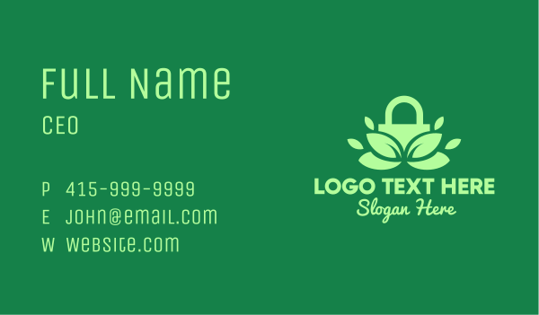 Green Eco Security Lock Business Card Design Image Preview