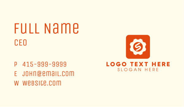 Red Gear Letter S App Business Card Design Image Preview