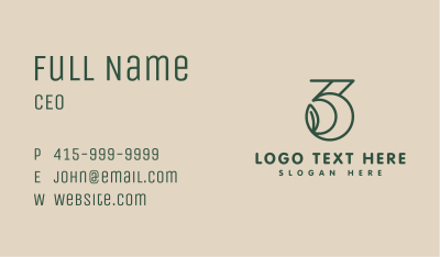 Minimalist Leaf Number 3 Business Card Image Preview