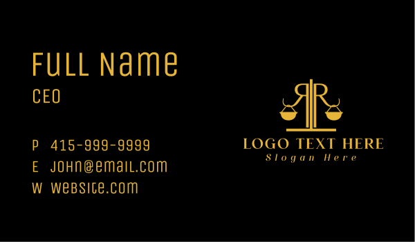 Golden Law Letter R Business Card Design Image Preview