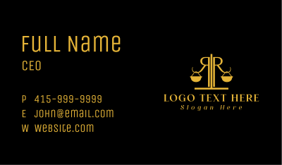 Golden Law Letter R Business Card Image Preview