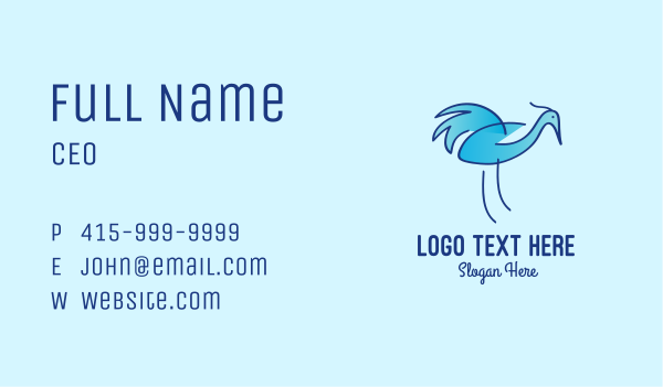 Blue Crane Bird  Business Card Design Image Preview
