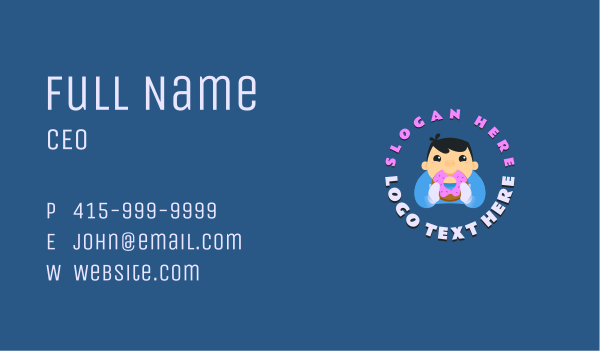Cute Donut Kid Business Card Design Image Preview