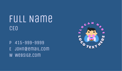 Cute Donut Kid Business Card Image Preview