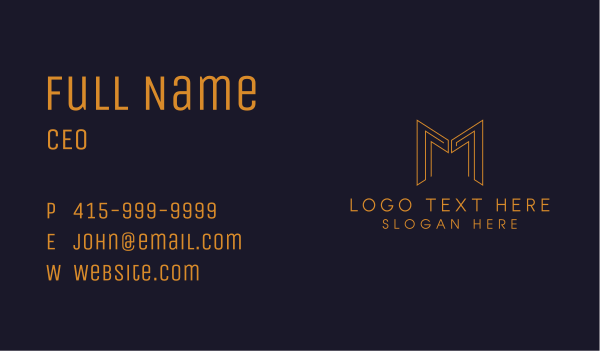 Gold Law Firm Letter M Business Card Design Image Preview