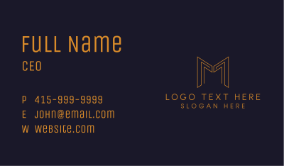 Gold Law Firm Letter M Business Card Image Preview