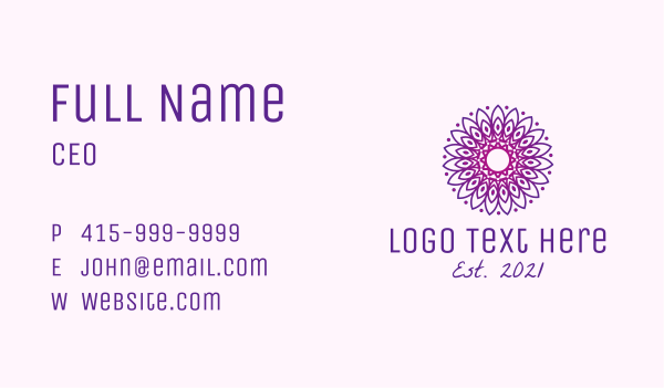 Gradient Symmetrical Mandala  Business Card Design Image Preview