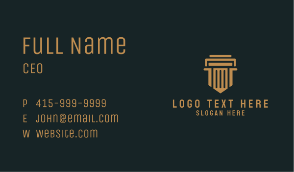 Structure Column Emblem Business Card Design Image Preview