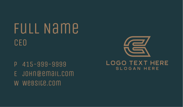Bronze Letter CE Monogram Business Card Design Image Preview