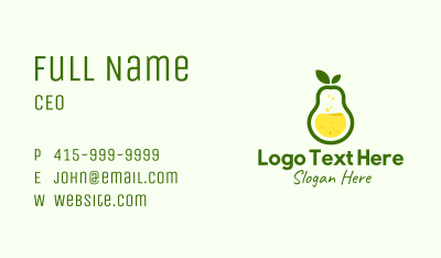 Healthy Pear Juice Business Card Image Preview