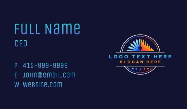 Ice Fire Temperature Business Card Design Image Preview