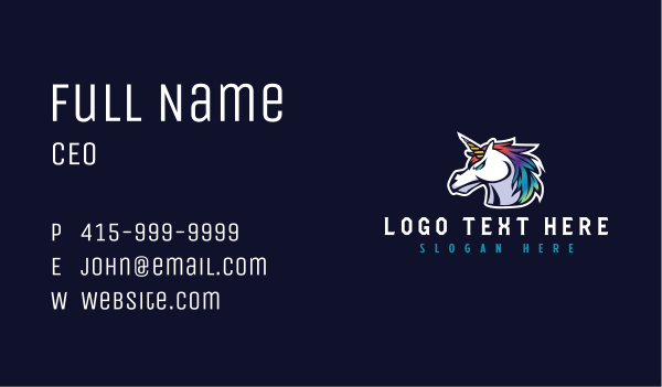 Horse Unicorn Gaming Business Card Design Image Preview